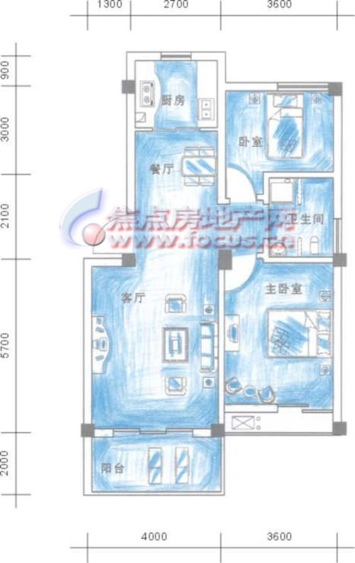 风华天城风华天城 一期 户型面积 84.68㎡ 风华天城户型图